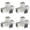 vidaXL Samskeyti fyrir Bj&aacute;lka 4stk X-laga Galvanisera&eth;ur M&aacute;lmur81x81mm