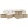 vidaXL Gar&eth;s&oacute;fa sett me&eth; geymslu 7 pcs Drapplita&eth;ur Poly rattan