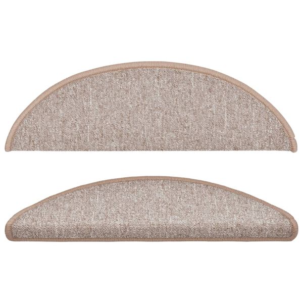 vidaXL Stigamottur 15 stk 56x17x3 cm lj&oacute;sbr&uacute;nar h&aacute;lfhringlaga