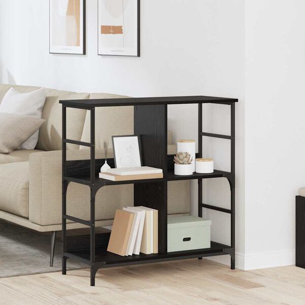 vidaXL Hilla Sv&ouml;rt eik 78.5 x 33 x 82 cm Samsettur vi&eth;ur