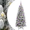 vidaXL Gervi j&oacute;latr&eacute; me&eth; 150 LED Hv&iacute;tt 150 cm PVC, Plast, St&aacute;l og PE