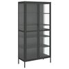 vidaXL H&aacute;r Skenkur Svart 85x40x180 cm Gler og St&aacute;l