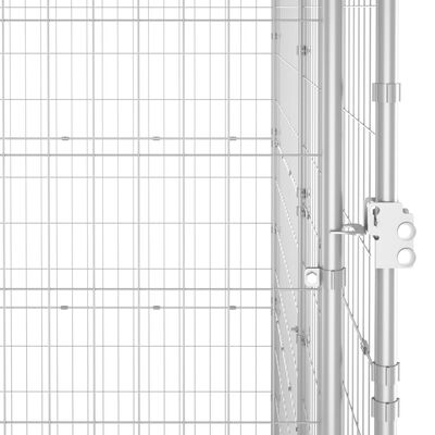 vidaXL Útihundabyrgi með Þaki Sinkhúðað Stál 24,2 m²