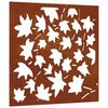 vidaXL Veggskreyting &iacute; Gar&eth;inn 55x55 cm Corten-st&aacute;l Hlynlaufah&ouml;nnun