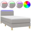 vidaXL H&oacute;lfa&eth; Springr&uacute;m me&eth; D&yacute;nu&LED Lj&oacute;sgr&aacute;tt 80x200cm Tauefni