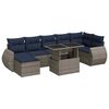 vidaXL 8 stykki gar&eth;s&oacute;fasett me&eth; p&uacute;&eth;um Grey Poly Rattan Acacia