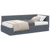 vidaXL Hornar&uacute;m rammi me&eth; d&yacute;nu me&eth; h&ouml;fu&eth;gafl 2 pcs Gr&aacute;r Flauel