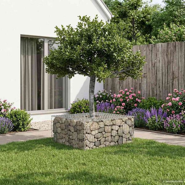 vidaXL Gabion h&aelig;kka&eth; r&uacute;m Silfur 100 x 100 x 40 cm Galvaniserad st&aacute;l