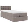 vidaXL Ottoman R&uacute;m me&eth; D&yacute;nu & LED Taupe 90x200 cm Efni