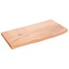 vidaXL Vegghilla Lj&oacute;sbr&uacute;n 60x30x2 cm Me&eth;h&ouml;ndlu&eth; Gegnheil Eik