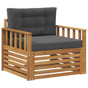 vidaXL &Uacute;ti s&oacute;fasett Solid Akas&iacute;uskei&eth; og P&oacute;lyester N&aacute;tt&uacute;rulegur