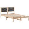 vidaXL Ramsv&iacute;k me&eth; h&ouml;fu&eth;gafl D&ouml;kk gr&aacute; 135 x 190 cm Solid furuhikk