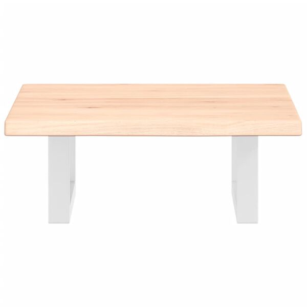 vidaXL Veggfest Handlaugarhilla Stál og Gegnheil Eik