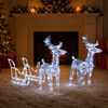 vidaXL J&oacute;laskraut Hreind&yacute;r og Sle&eth;i 160 LED 130 cm Akr&yacute;l
