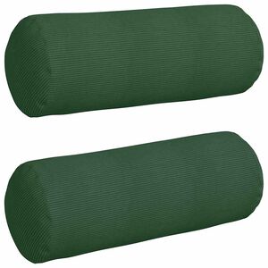 vidaXL Bolster P&uacute;&eth;ar 2 pcs D&ouml;kkgr&aelig;n &Oslash; 25 x 70 cm Korduroy efni