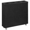vidaXL Upph&aelig;kka&eth; Bl&oacute;maker me&eth; 4 Pottum 80x22x79 cm P&oacute;l&yacute;rattan Svart