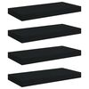 vidaXL Vegghengdar Hillur 4 stk. Svartar 50x23x3,8 cm MDF