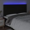 vidaXL LED h&ouml;fu&eth;gafl Svart 200x5x118/128 cm Efni