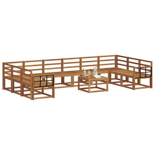 vidaXL &Uacute;ti s&oacute;fasett 11 pcs N&aacute;tt&uacute;rulegur Hrein akas&iacute;utr&eacute;