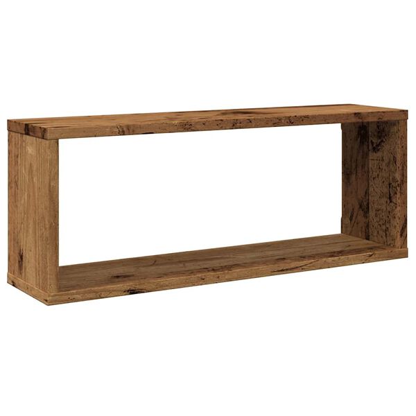vidaXL Wall Cube Hillur 4 stk Old Wood 60x15x23 cm verkfr&aelig;&eth;ingur