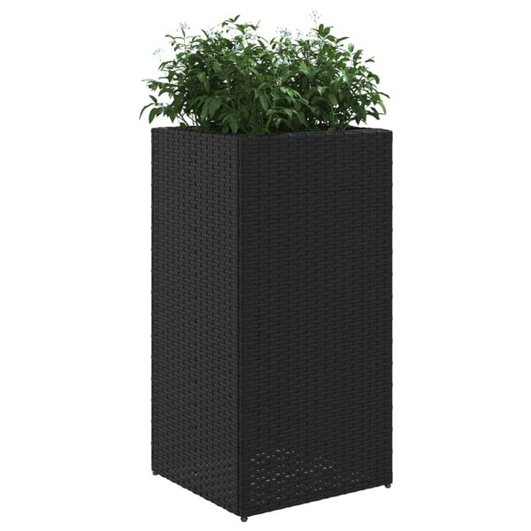 vidaXL Gr&oacute;&eth;urker Svart 2 stk 40x40x80 cm P&oacute;l&yacute;rattan