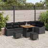 vidaXL Gar&eth;s&oacute;fa sett me&eth; p&uacute;&eth;i 9 pcs Svartur Poly rattan