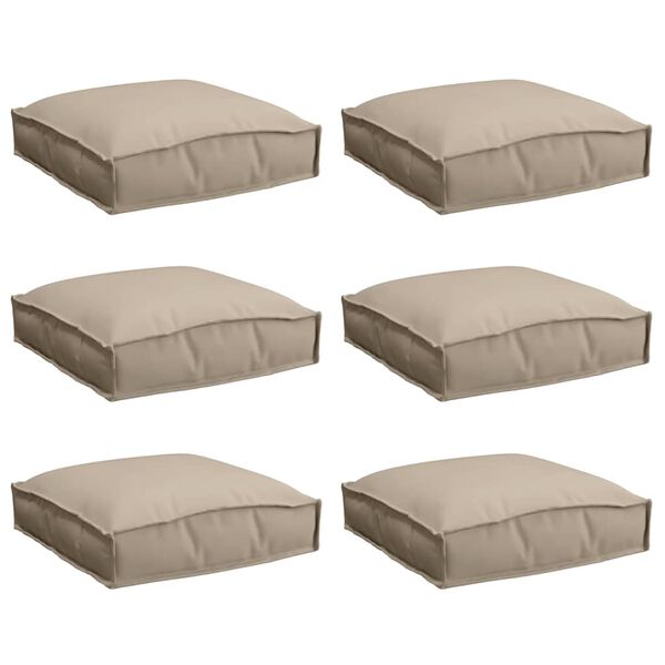 vidaXL P&uacute;&eth;i 6 pcs M&oacute;gr&aacute;r 40 x 40 x 8 cm Oxford efni