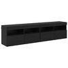 vidaXL TV veggsk&aacute;par 2 pcs Svartur Eik 80 x 30 x 40 cm Samsettur vi&eth;ur