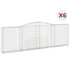 vidaXL Bogadregnir Grj&oacute;tkassar 6 stk. 400x30x120/140 cm Sinkh&uacute;&eth;a&eth; J&aacute;rn