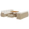 vidaXL Gar&eth;s&oacute;fa sett me&eth; p&uacute;&eth;i 11 pcs Drapplita&eth;ur p&oacute;l&yacute;rattan