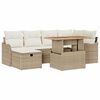 vidaXL Gar&eth;s&oacute;fa sett 7 pcs Drapplita&eth;ur p&oacute;l&yacute;rattan