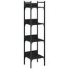 vidaXL B&oacute;kahilla 4 Hillum Sv&ouml;rt 35x30x138,5 cm Samsettur Vi&eth;ur