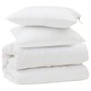 vidaXL R&uacute;mfatasett me&eth; kodda 3 pcs Hv&iacute;tt Mikrof&iacute;ber og d&uacute;nfja&eth;rir
