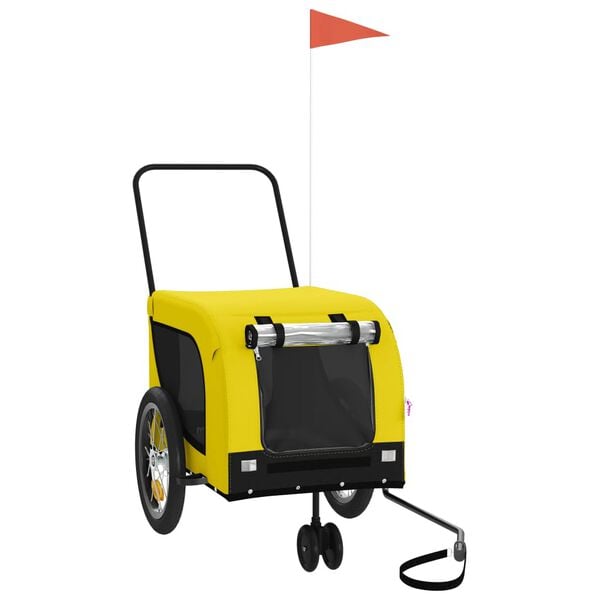 vidaXL G&aelig;lud&yacute;rakerra fyrir Hj&oacute;l Gul og Sv&ouml;rt Oxfordefni & J&aacute;rn