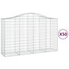 vidaXL Bogadregnir Grj&oacute;tkassar 50 stk. 200x50x120/140cm Sinkh&uacute;&eth;a&eth; J&aacute;rn