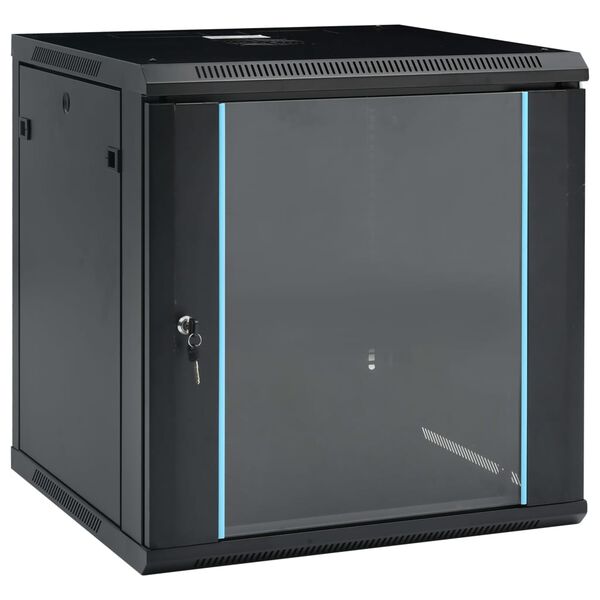 vidaXL 12U Veggfestur Netsk&aacute;pur 19" IP20 600x600x640 mm