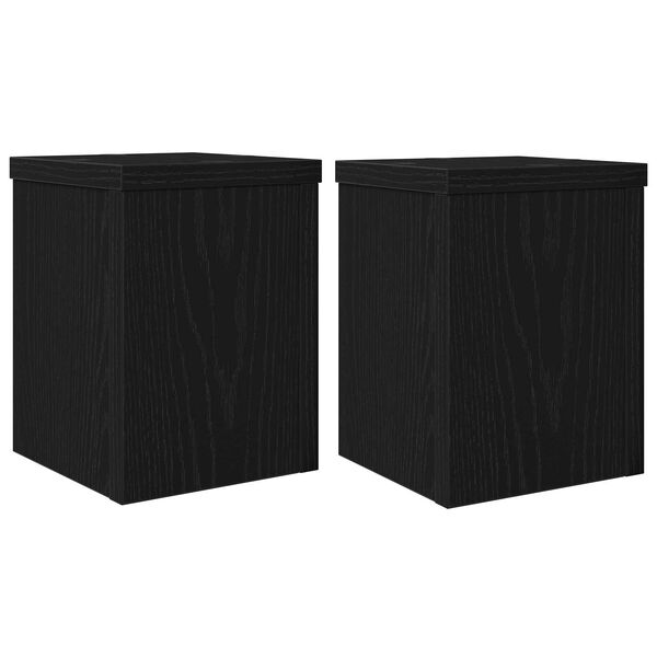 vidaXL Bl&oacute;mastandur 2 pcs Svartur Eik 15 x 15 x 20 cm Samsettur vi&eth;ur