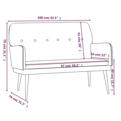 vidaXL Bekkur Dökkgrár 108x79x79 cm Flauel