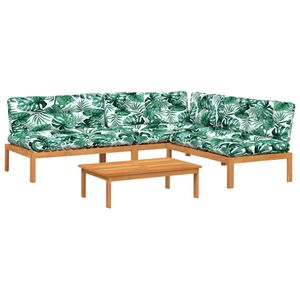 vidaXL 4 Hluta Gar&eth;s&oacute;fasett me&eth; Sessum Gegnheill Akas&iacute;uvi&eth;ur