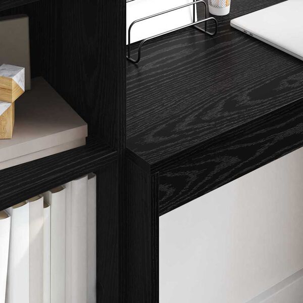 vidaXL Skrifbor&eth; me&eth; sk&uacute;ffu 2 pcs Svartur Eik