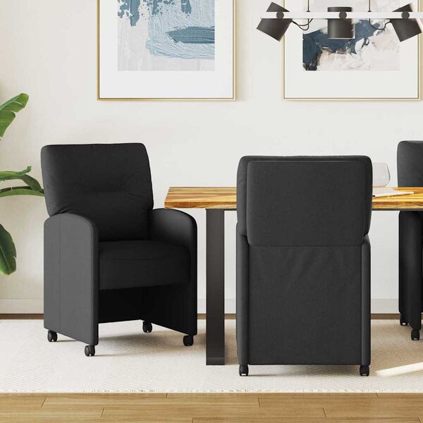 vidaXL Matsalur st&oacute;lar me&eth; hj&oacute;lum 2 pcs Svartur 57 x 67 x 95 cm d&uacute;kur