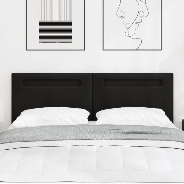 vidaXL LED h&ouml;fu&eth; Svartur 144 cm Gervile&eth;ur