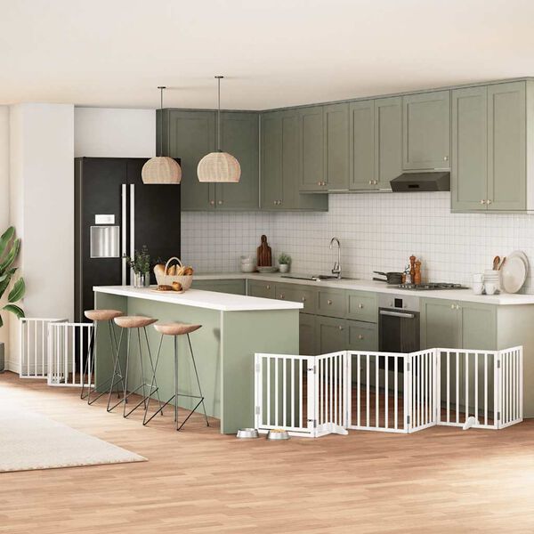 vidaXL hundahlið með hurð sem hægt er að brjóta saman 9 plötur 450 cm