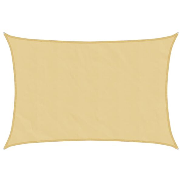 vidaXL S&oacute;lskyggnisegl Sandhv&iacute;tt 6x4 m 100% P&oacute;l&yacute;ester Oxford