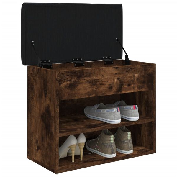 vidaXL Skóbekkur Reyklituð Eik 62x32x50 cm Samsettur Viður