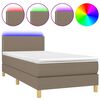 vidaXL H&oacute;lfa&eth; Springr&uacute;m me&eth; D&yacute;nu og LED M&oacute;gr&aacute;r 90x190cm Tauefni