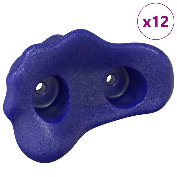 vidaXL Klifurveggklemur 12 pcs Bl&aacute;r 100 x 67 x 43 mm PP