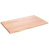 vidaXL Bor&eth;plata Lj&oacute;sbr&uacute;n 80x50x2 cm Me&eth;h&ouml;ndlu&eth; Gegnheil Eik