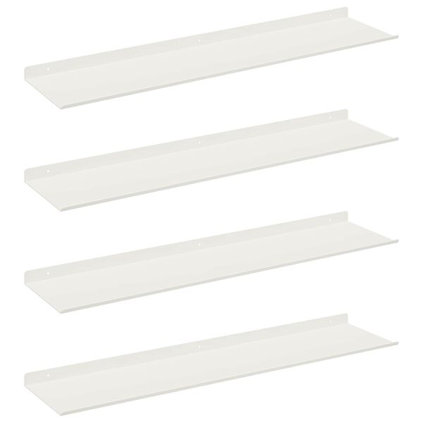 vidaXL Flj&oacute;tandi skrifbor&eth; Vegghengt 4 pcs Hv&iacute;t 80 x 18 x 2,5 cm St&aacute;l