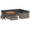 vidaXL Gar&eth;s&oacute;fa sett 12 pcs Gr&aacute;r P&oacute;l&yacute;rattan og dufti h&uacute;&eth;a&eth; st&aacute;l